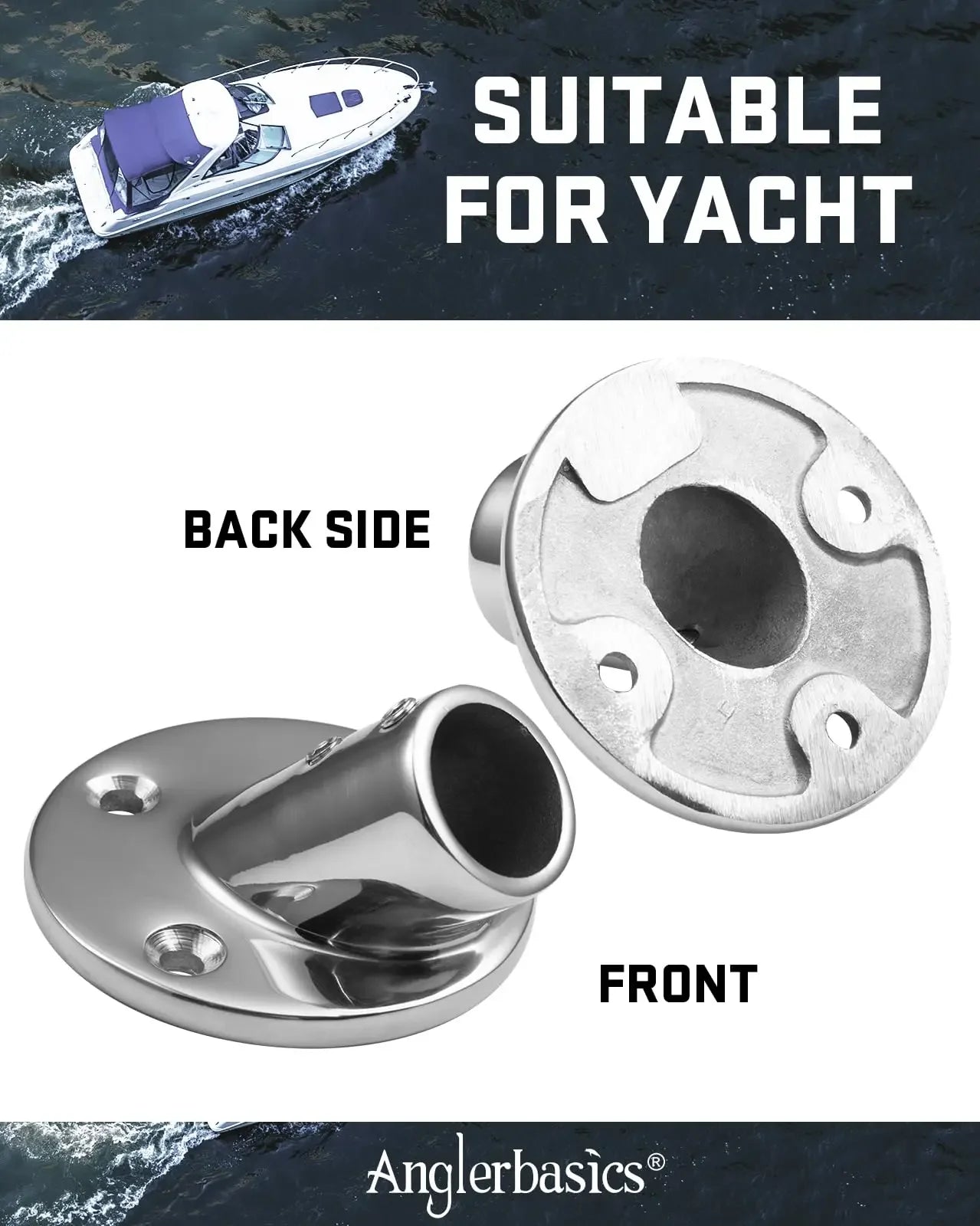 Goture, 1 pieza, montaje de pasamanos para barco, 35/45/60/90 grados, acero inoxidable, 7/8 "/1", Base redonda/rectangular, Hardware de barandilla para yate y barco