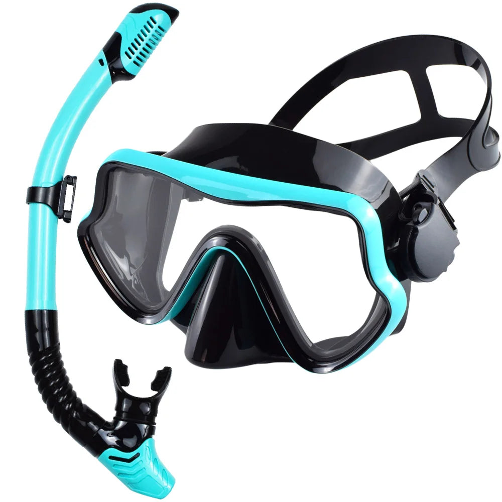 Kit de snorkel para adultos JoyMaySun – Máscara de vidrio templado y tubo de 43 cm