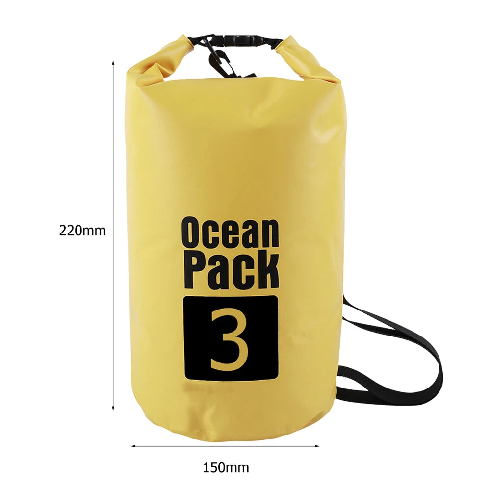 Bolsa seca impermeable 2L–15L para playa, kayak, trekking y natación