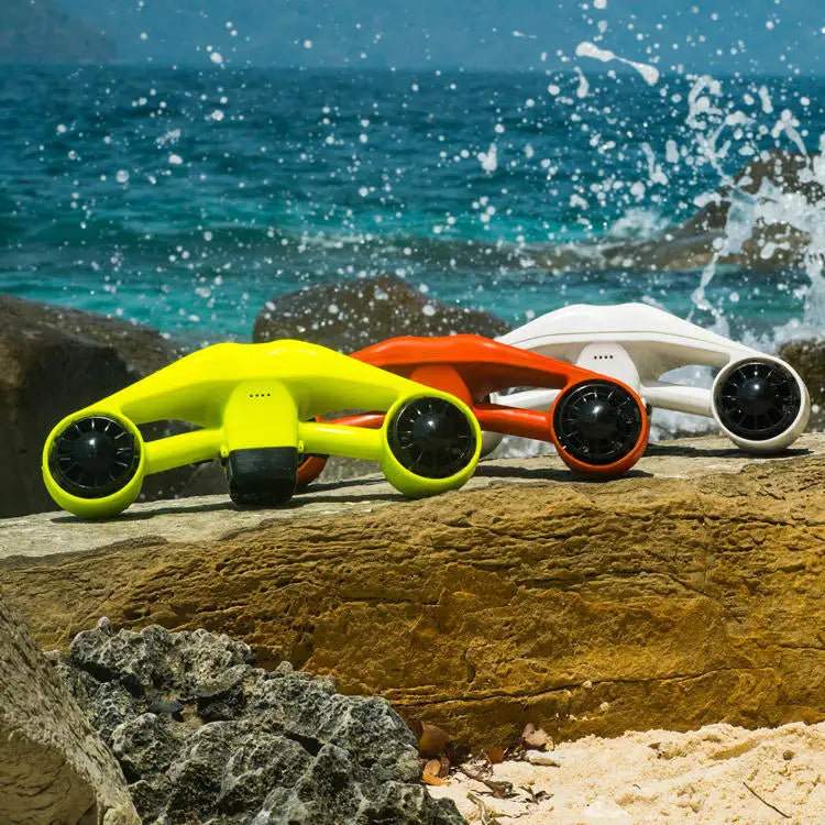 Manopla eléctrica alimentada por batería, patinete de chorro subacuático, propulsor duradero para natación y buceo, hélice flotante para Snorkel