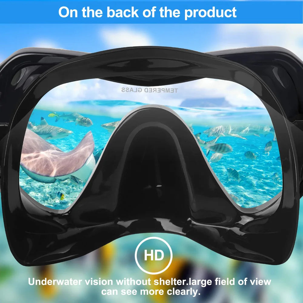 Kit de snorkel para adultos JoyMaySun – Máscara de vidrio templado y tubo de 43 cm