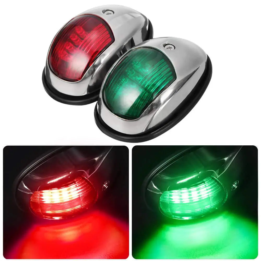 Luz de navegación para yates Luz LED impermeable con sonido marino Luz de navegación Luz marina roja y verde 12V 24V 2 uds