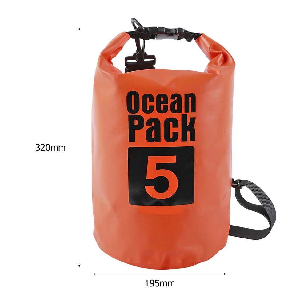 Bolsa seca impermeable 2L–15L para playa, kayak, trekking y natación