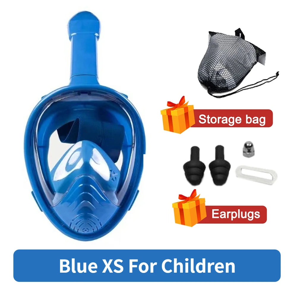 Máscara de buceo profesional para esnórquel, máscara de snorkel de cara completa subacuática, gafas antiniebla para niños y adultos, equipo de natación