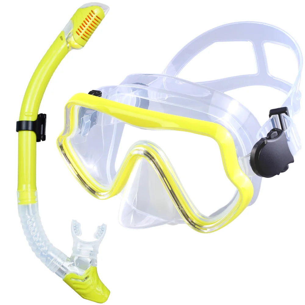 Kit de snorkel para adultos JoyMaySun – Máscara de vidrio templado y tubo de 43 cm