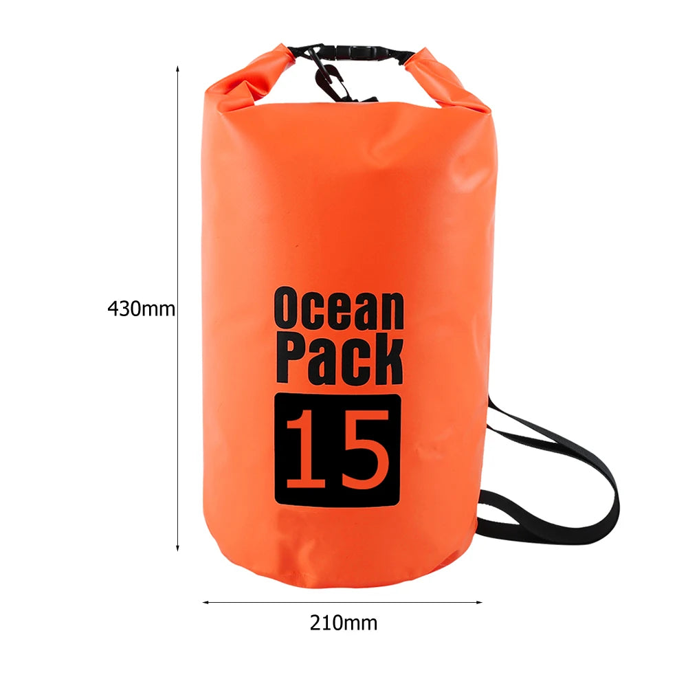 Bolsa seca impermeable 2L–15L para playa, kayak, trekking y natación
