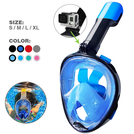 Máscara de buceo profesional para esnórquel, máscara de snorkel de cara completa subacuática, gafas antiniebla para niños y adultos, equipo de natación