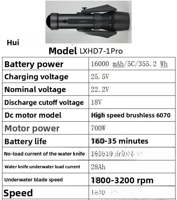 Propulsor de paleta subacuático para buceo, natación, scooter marino, 700W, con aletas dobles