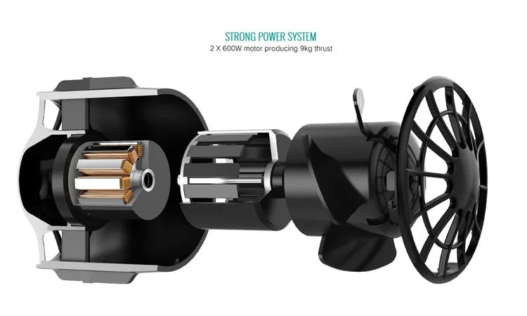 Manopla eléctrica alimentada por batería, patinete de chorro subacuático, propulsor duradero para natación y buceo, hélice flotante para Snorkel