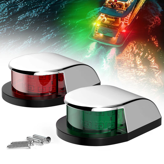 Luces de navegación para barcos marinos, luces laterales LED impermeables de 12V, luces de estribo de puerto rojo y verde para yate, barco de pesca