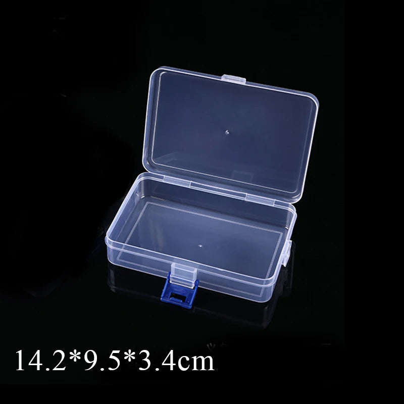 Caja translúcida Rectangular, caja de almacenamiento fuerte y duradera, cajas de plástico de embalaje, estuche de almacenamiento multifuncional impermeable a prueba de polvo