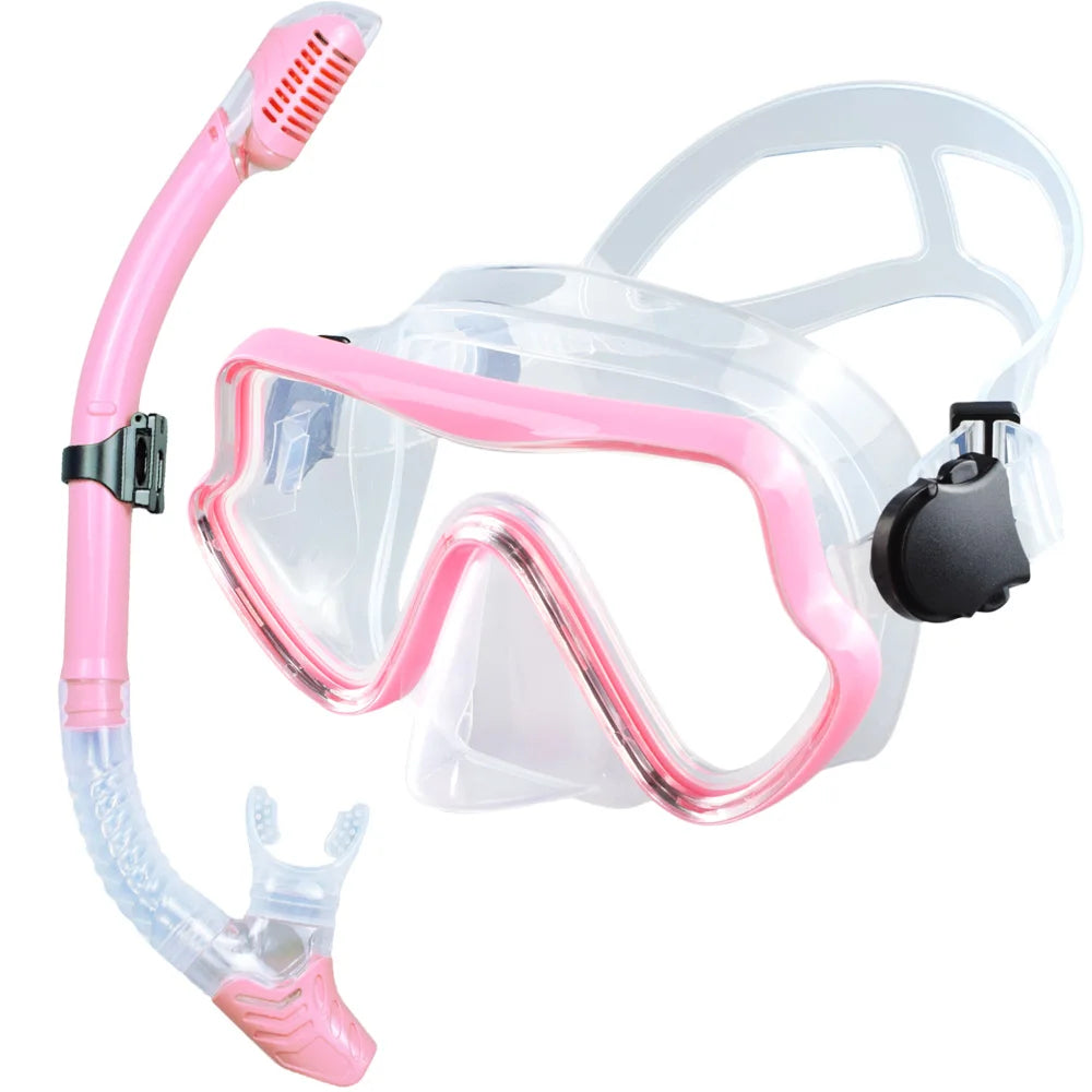 Kit de snorkel para adultos JoyMaySun – Máscara de vidrio templado y tubo de 43 cm