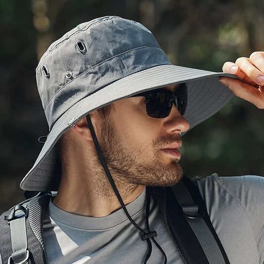 Sombrero impermeable con protección UV para pesca y aventura al aire libre