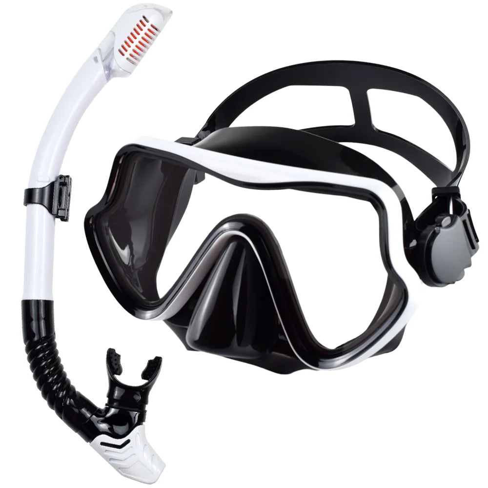 Kit de snorkel para adultos JoyMaySun – Máscara de vidrio templado y tubo de 43 cm
