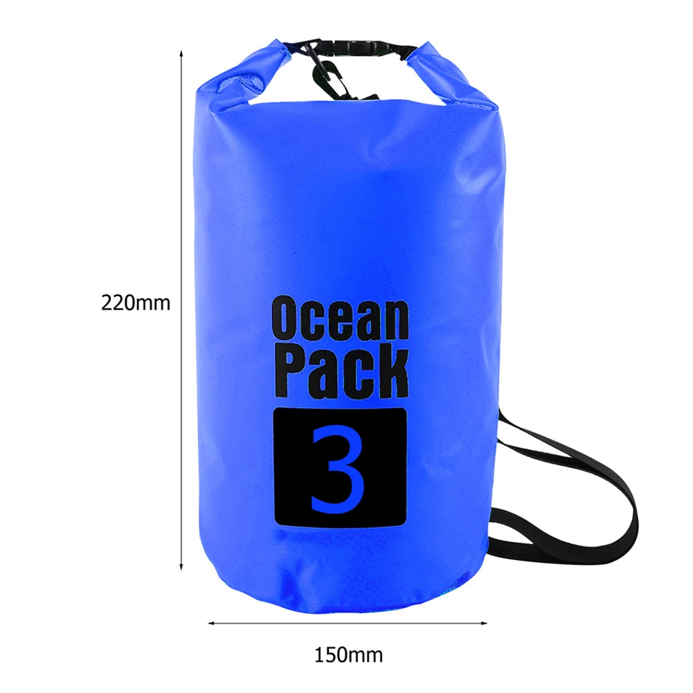 Bolsa seca impermeable 2L–15L para playa, kayak, trekking y natación