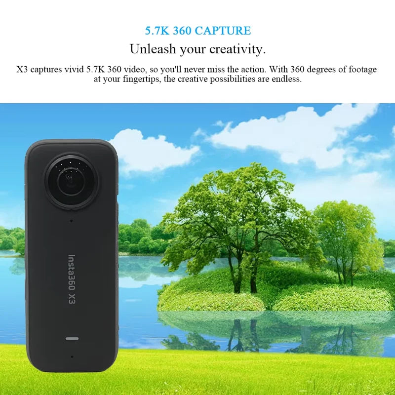 Cámara de acción 360º Insta360 X3 resistente al agua con sensores de 1/2" 4K